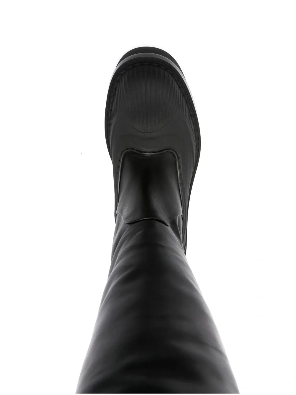 Chloe Raina Black Leather Over the Winter Rain Boots